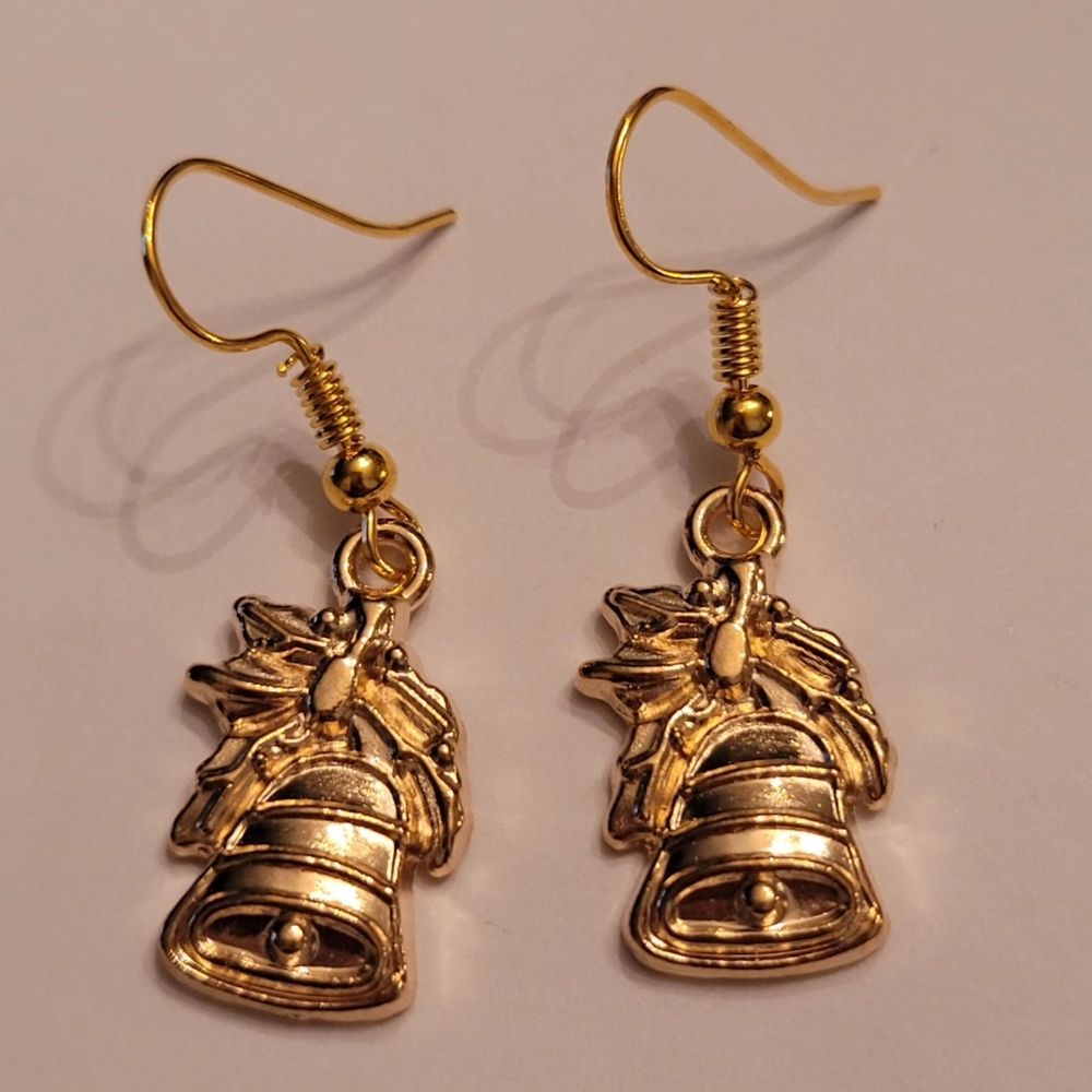 Holiday Gold Bell Earrings